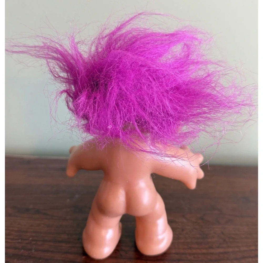 Vintage Troll Dam 1984 Pink Hair Red Cheeks Green Eyes 6.5